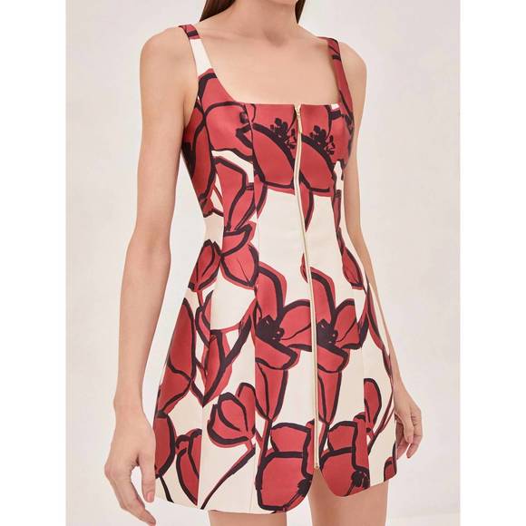 NEW ALEXIS claire short dress in rust petal - Picture 3 of 4